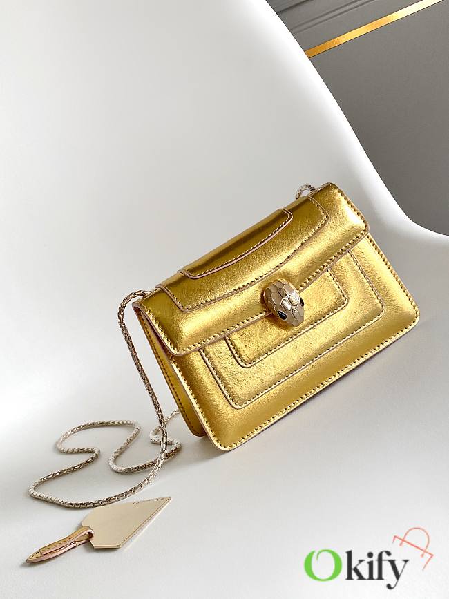Okify Bvlgari Serpenti Forever Bag In Gold 17x11x5cm - 1