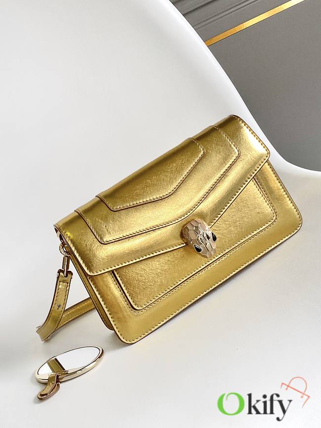 Okify Bvlgari Serpenti Forever Bag In Gold 22x13x5.5cm - 1