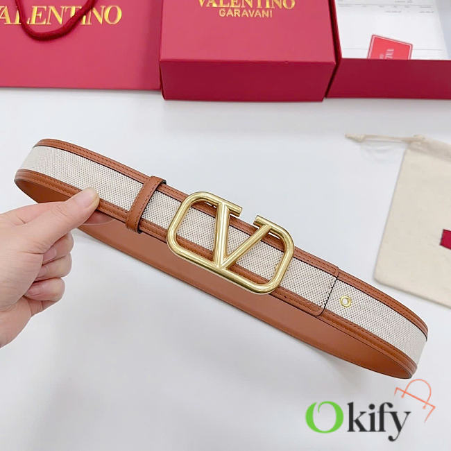 Okify Valentino Signature Canvas Belt 40mm - 1