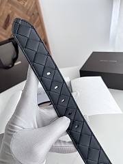 Okify Bottega Veneta Black Belt 35mm With Silver Hardware - 2