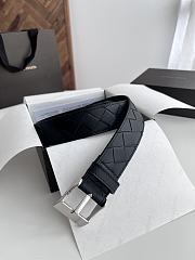 Okify Bottega Veneta Black Belt 35mm With Silver Hardware - 3
