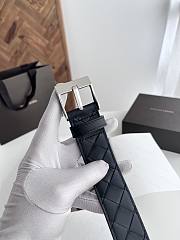 Okify Bottega Veneta Black Belt 35mm With Silver Hardware - 6