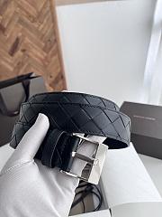Okify Bottega Veneta Black Belt 35mm With Silver Hardware - 4