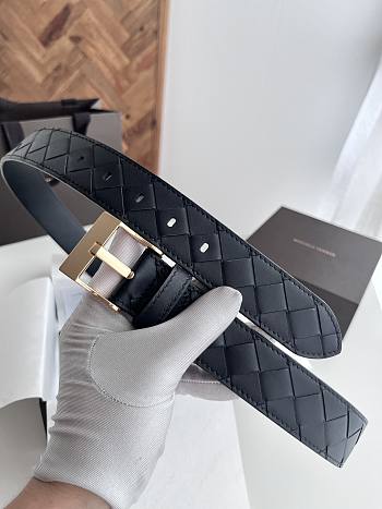 Okify Bottega Veneta Black Belt 35mm With Gold Hardware