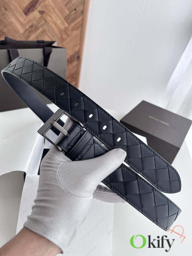 Okify Bottega Veneta Black Belt 35mm With Black Hardware - 1