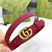 Okify Gucci Marmont Rosso Ancora Red Canvas 2cm Belt With Vintage Gold Hardware - 4