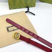 Okify Gucci Marmont Rosso Ancora Red Canvas 2cm Belt With Vintage Gold Hardware - 3