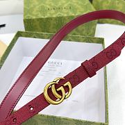 Okify Gucci Marmont Rosso Ancora Red Canvas 2cm Belt With Vintage Gold Hardware - 2