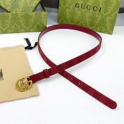 Okify Gucci Marmont Rosso Ancora Red Canvas 2cm Belt With Vintage Gold Hardware - 5
