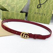 Okify Gucci Marmont Rosso Ancora Red Canvas 2cm Belt With Vintage Gold Hardware - 1
