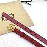 Okify Gucci Marmont Rosso Ancora Red Canvas 2cm Belt With Gold Hardware - 6