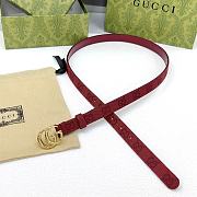 Okify Gucci Marmont Rosso Ancora Red Canvas 2cm Belt With Gold Hardware - 5