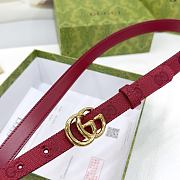 Okify Gucci Marmont Rosso Ancora Red Canvas 2cm Belt With Gold Hardware - 4