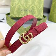 Okify Gucci Marmont Rosso Ancora Red Canvas 2cm Belt With Gold Hardware - 2