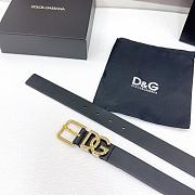 Okify Dolce & Gabbana Black Belt With Gold Hardware 30mm - 6
