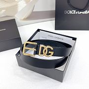 Okify Dolce & Gabbana Black Belt With Gold Hardware 30mm - 5