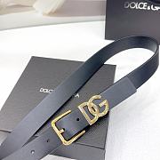 Okify Dolce & Gabbana Black Belt With Gold Hardware 30mm - 3