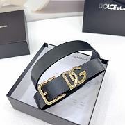 Okify Dolce & Gabbana Black Belt With Gold Hardware 30mm - 4