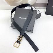 Okify Dolce & Gabbana Black Belt With Gold Hardware 30mm - 2