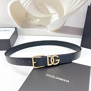 Okify Dolce & Gabbana Black Belt With Gold Hardware 30mm - 1