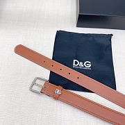 Okify Dolce & Gabbana Brown Belt With Silver Hardware 30mm - 6