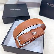 Okify Dolce & Gabbana Brown Belt With Silver Hardware 30mm - 5