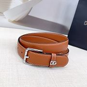 Okify Dolce & Gabbana Brown Belt With Silver Hardware 30mm - 4