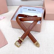 Okify MiuMiu Brown Belt With Gold Hardware 20mm - 6