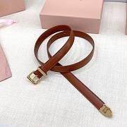 Okify MiuMiu Brown Belt With Gold Hardware 20mm - 5