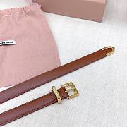 Okify MiuMiu Brown Belt With Gold Hardware 20mm - 3