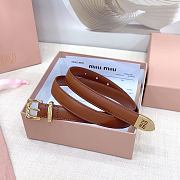 Okify MiuMiu Brown Belt With Gold Hardware 20mm - 2