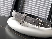 Okify Louis Vuitton Denim Gray Belt With Silver Hardware 30mm - 3