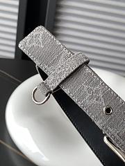 Okify Louis Vuitton Denim Gray Belt With Silver Hardware 30mm - 2