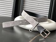 Okify Louis Vuitton Denim Gray Belt With Silver Hardware 30mm - 1