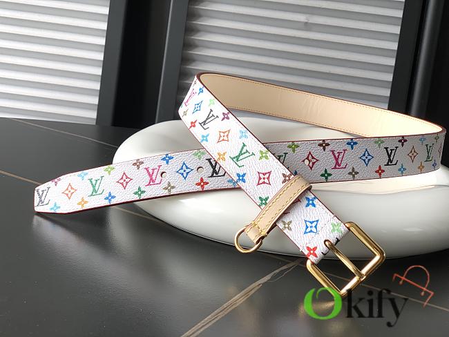 Okify Louis Vuitton x TM Belt In White 30mm - 1