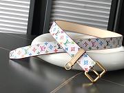 Okify Louis Vuitton x TM Belt In White 30mm - 1