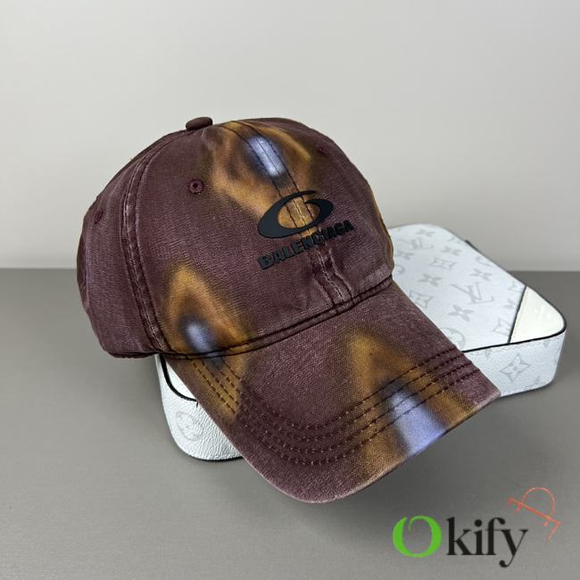 Okify Balenciaga Black/Dark Pink Baseball Cap  - 1