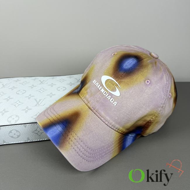 Okify Balenciaga Pink/Gray Baseball Cap  - 1