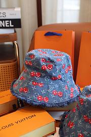 Okify Louis Vuitton x TM Cherry Denim Bucket Hat - 1