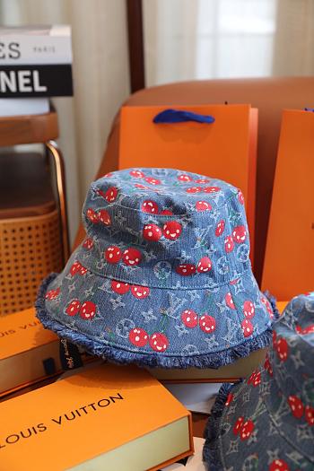 Okify Louis Vuitton x TM Cherry Denim Bucket Hat