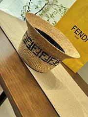 Okify Fendi Straw Hat In Beige/Brown 24230 - 3