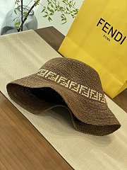 Okify Fendi Straw Hat In Beige/Brown 24230 - 4