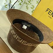 Okify Fendi Straw Hat In Beige/Brown 24230 - 5