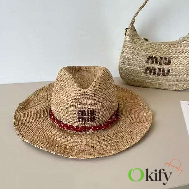 Okify MiuMiu Straw Cow Boy Hat  - 1