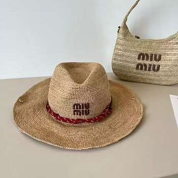 Okify MiuMiu Straw Cow Boy Hat 