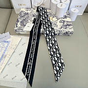 Okify Dior Mitzah Twill Scarf In Black/Blue  - 5
