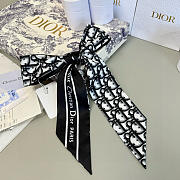 Okify Dior Mitzah Twill Scarf In Black/Blue  - 3