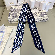 Okify Dior Mitzah Twill Scarf In Black/Blue  - 2