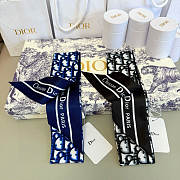 Okify Dior Mitzah Twill Scarf In Black/Blue  - 1