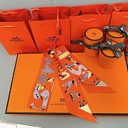 Okify Hermes Figures Libres Twilly Scarf In Orange  - 2